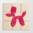 Balloon Dog Pink Wood Wall Art Gallery Image 1