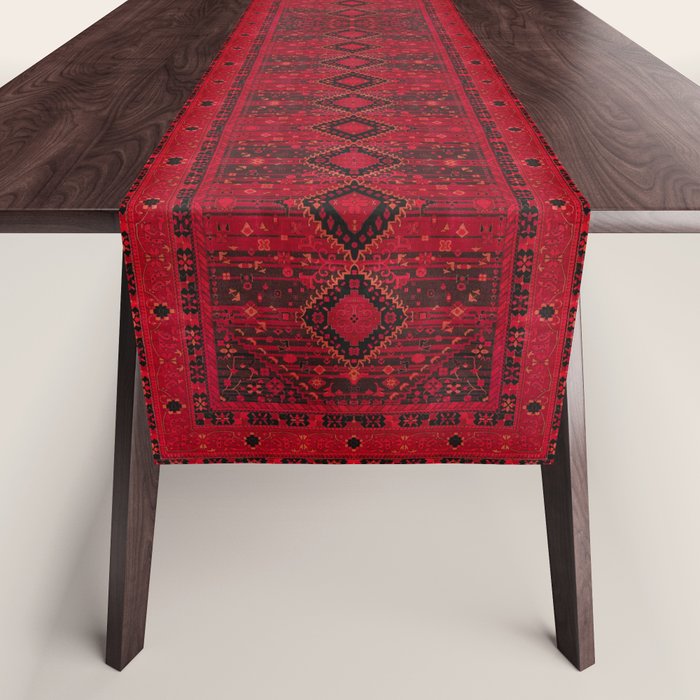 Scarlet Elegance: Oriental Moroccan & Ottoman Artistry Table Runner Gallery Image 1