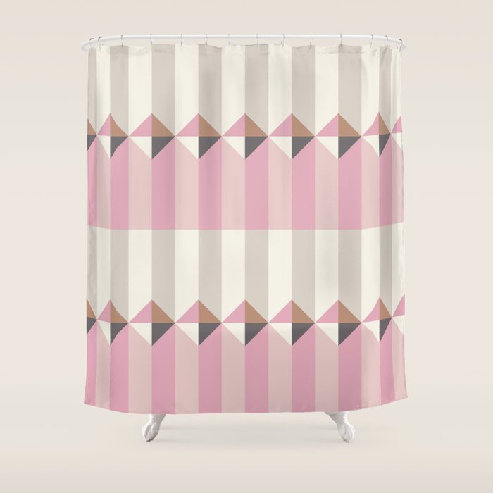 Soft Geometric Blush Pattern Shower Curtain Gallery Image 1