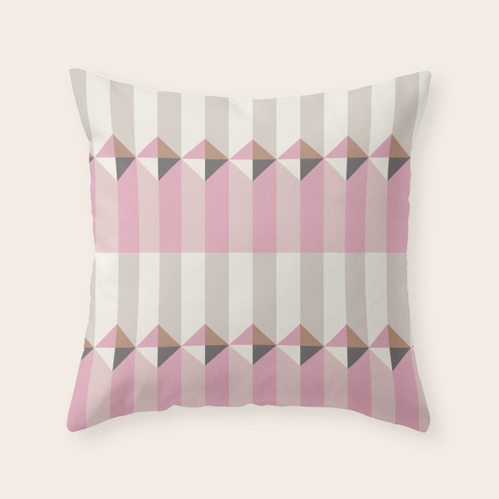 Soft Geometric Blush Pattern Throw Pillow Gallery Image 6