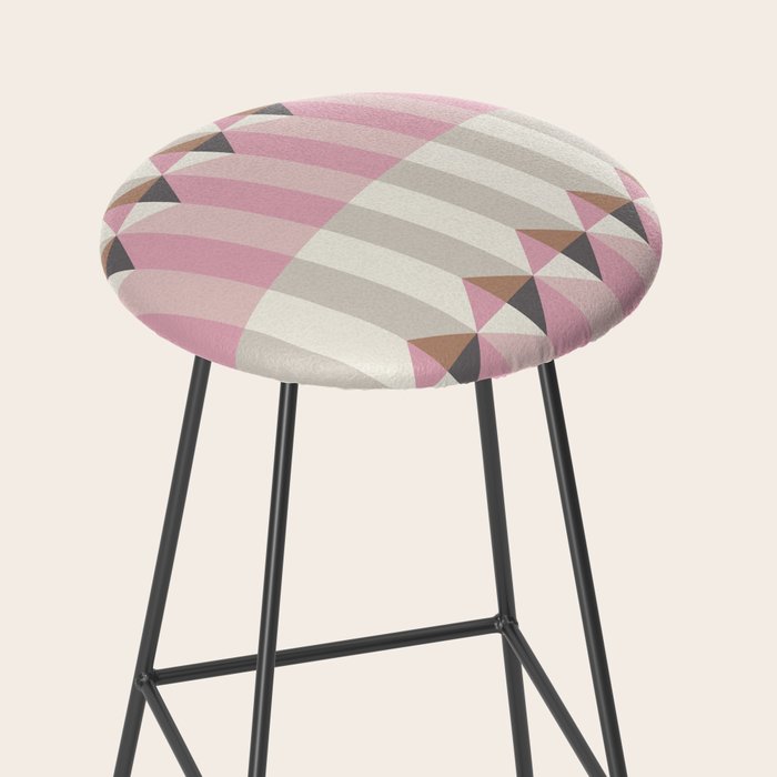 Soft Geometric Blush Pattern Stool Gallery Image 2