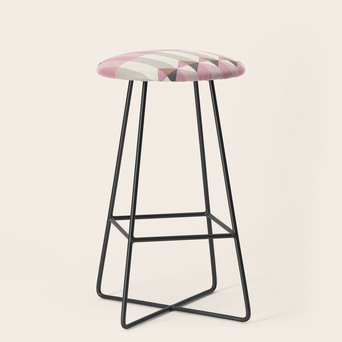 Soft Geometric Blush Pattern Stool Gallery Image 1