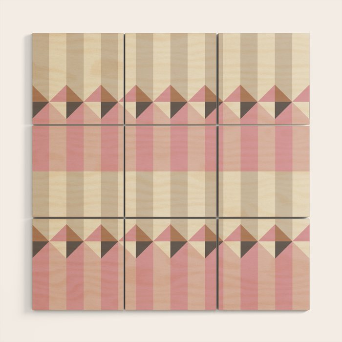 Soft Geometric Blush Pattern Wood Wall Art Gallery Image 1