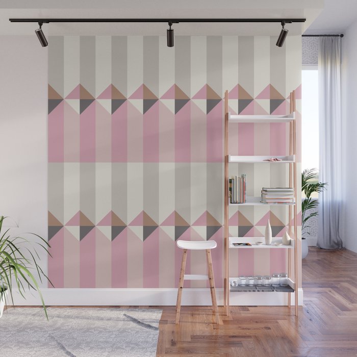 Soft Geometric Blush Pattern Wall Mural Gallery Image 1