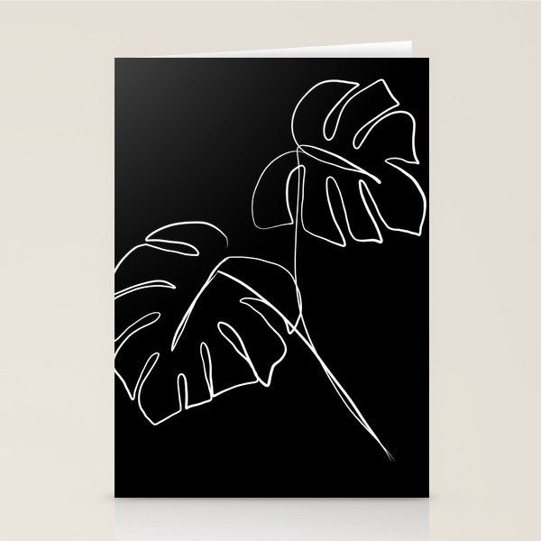 Monstera minimal - black Stationery Card Gallery Image 1