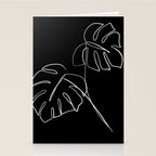 Monstera minimal - black Stationery Card Gallery Image 2