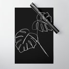 Monstera minimal - black Wrapping Paper Gallery Image 1