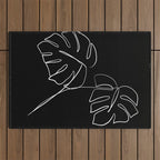 Monstera minimal - black Outdoor Rug Gallery Image 1