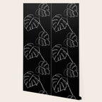 Monstera minimal - black Wallpaper Gallery Image 2