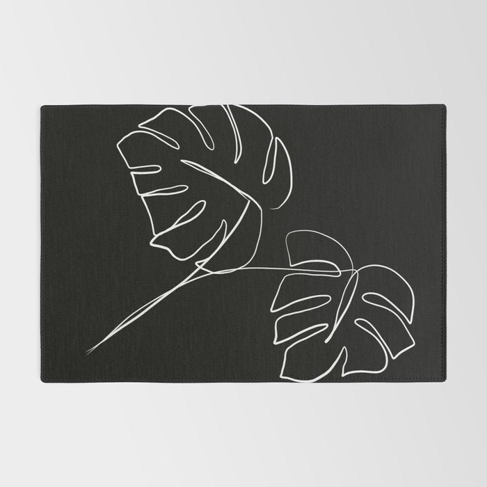 Monstera minimal - black Rug Gallery Image 2