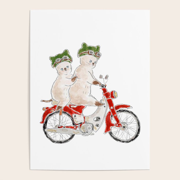 Touring Nyanco - Motorbike kitty - Poster Gallery Image 1