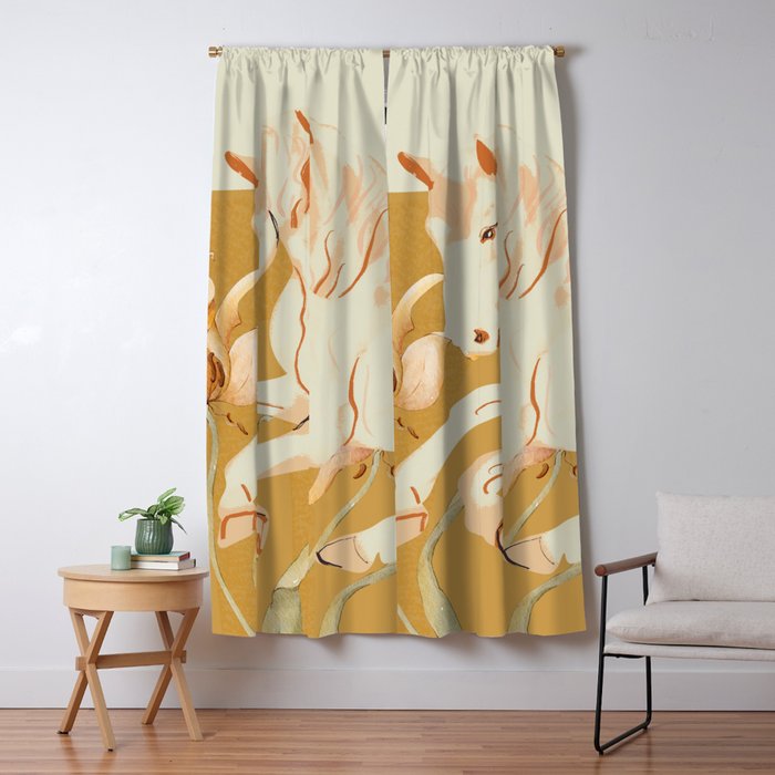 Minimal Abstract Art Horse Window Curtain Gallery Image 5