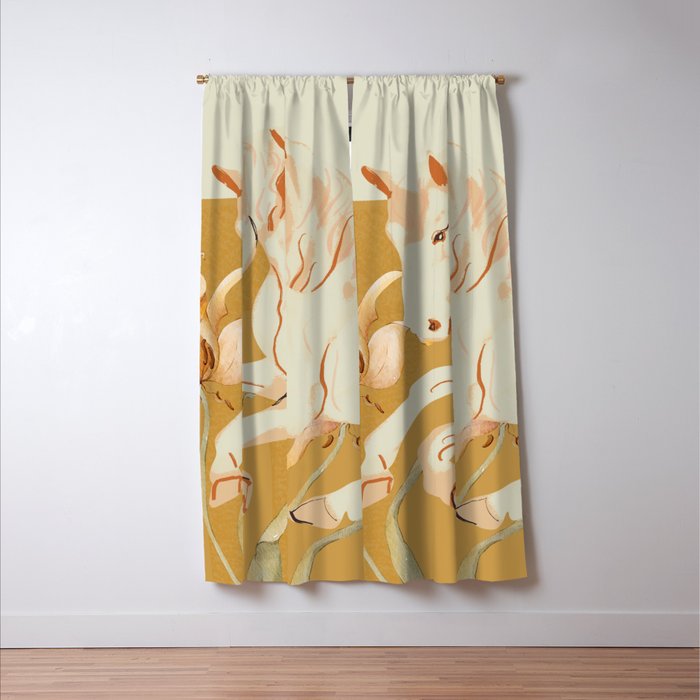 Minimal Abstract Art Horse Window Curtain Gallery Image 3
