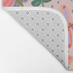 Happy and Colorful Butterflies Illustration Bath Mat Gallery Image 2