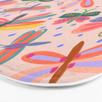 Happy and Colorful Butterflies Illustration Bath Mat Gallery Image 3
