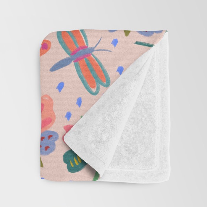 Happy and Colorful Butterflies Illustration Throw Blanket Gallery Image 3