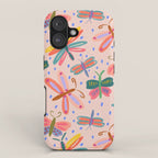 Happy and Colorful Butterflies Illustration iPhone Case Gallery Image 1