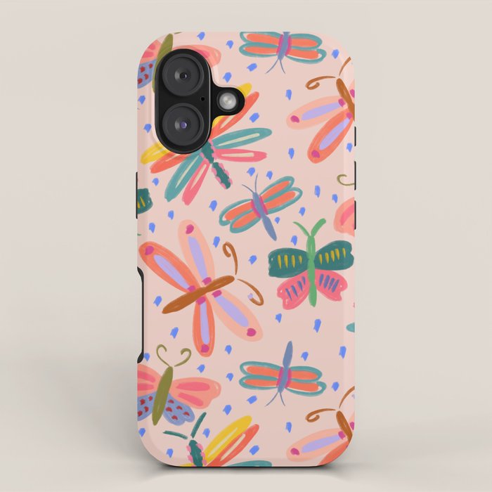 Happy and Colorful Butterflies Illustration iPhone Case Gallery Image 1