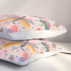 Happy and Colorful Butterflies Illustration Pillow Sham Gallery Image 3