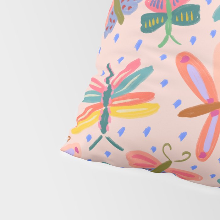 Happy and Colorful Butterflies Illustration Pillow Sham Gallery Image 4