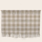 Traditional Beige Gingham Pattern Cabincore Style  Wall Hanging Gallery Image 1