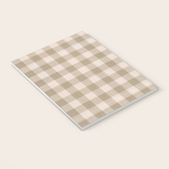 Traditional Beige Gingham Pattern Cabincore Style  Notebook Gallery Image 3