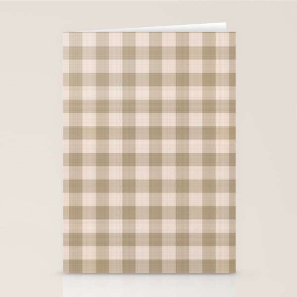 Traditional Beige Gingham Pattern Cabincore Style  Stationery Card Gallery Image 1