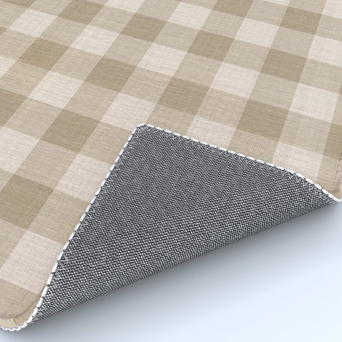 Traditional Beige Gingham Pattern Cabincore Style  Rug Gallery Image 4