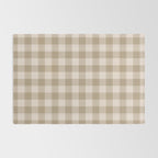 Traditional Beige Gingham Pattern Cabincore Style  Rug Gallery Image 2