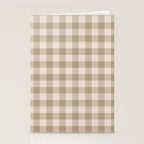 Traditional Beige Gingham Pattern Cabincore Style  Stationery Card Gallery Image 2