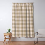 Traditional Beige Gingham Pattern Cabincore Style  Window Curtain Gallery Image 5