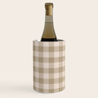 Traditional Beige Gingham Pattern Cabincore Style  Wine Chiller Gallery Image 1