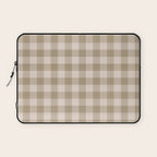 Traditional Beige Gingham Pattern Cabincore Style  Laptop Sleeve Gallery Image 1