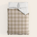 Traditional Beige Gingham Pattern Cabincore Style  Comforter Gallery Image 6