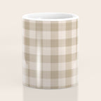 Traditional Beige Gingham Pattern Cabincore Style  Coffee Mug Gallery Image 4