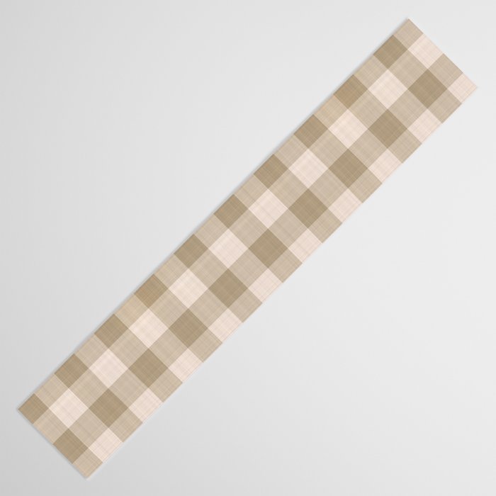 Traditional Beige Gingham Pattern Cabincore Style  Table Runner Gallery Image 3