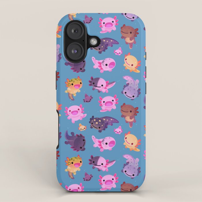 Happy axolotl - blue iPhone Case Gallery Image 1