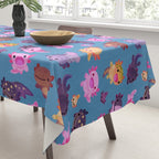 Happy axolotl - blue Tablecloth Gallery Image 3