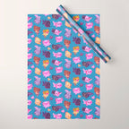 Happy axolotl - blue Wrapping Paper Gallery Image 1