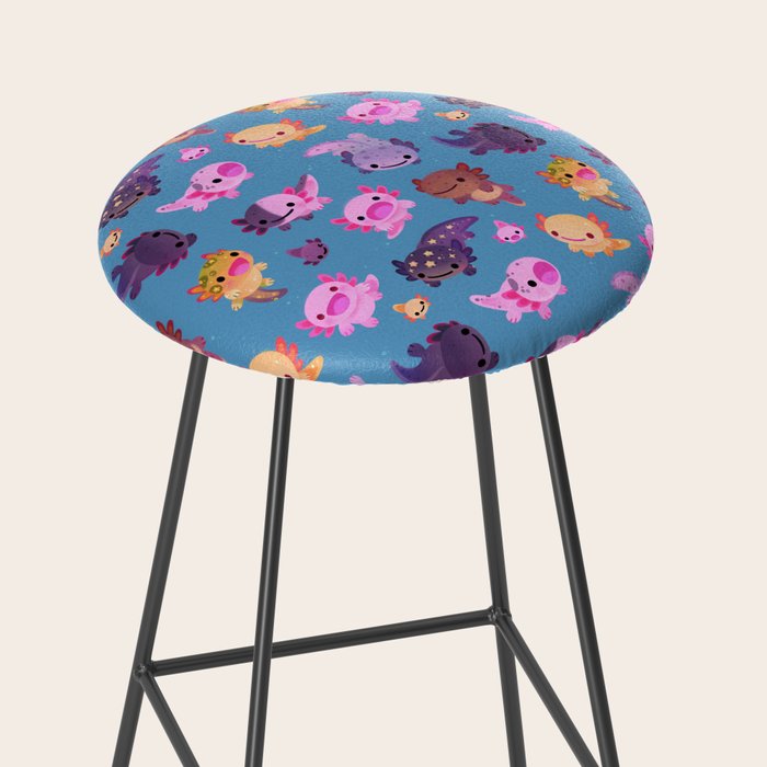 Happy axolotl - blue Stool Gallery Image 2