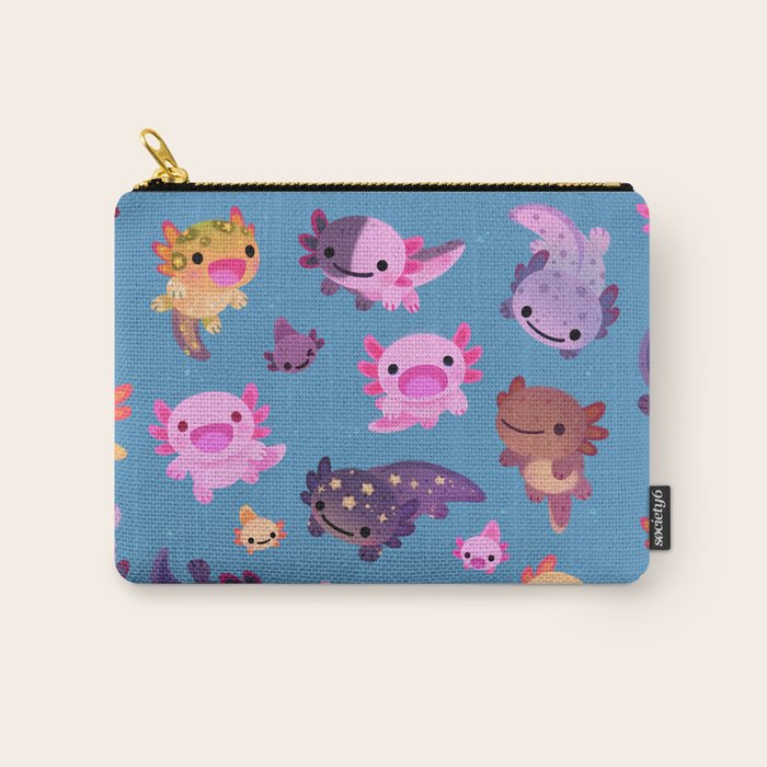 Happy axolotl - blue Carry All Pouch Gallery Image 1