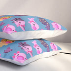 Happy axolotl - blue Pillow Sham Gallery Image 3