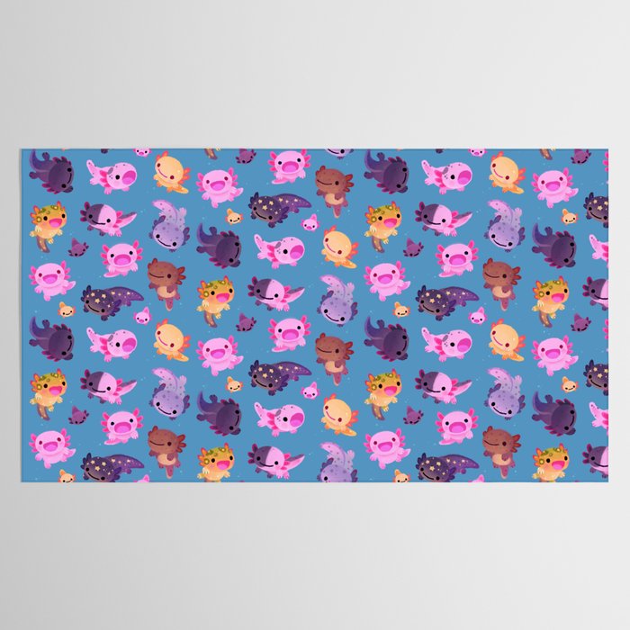 Happy axolotl - blue Tablecloth Gallery Image 2