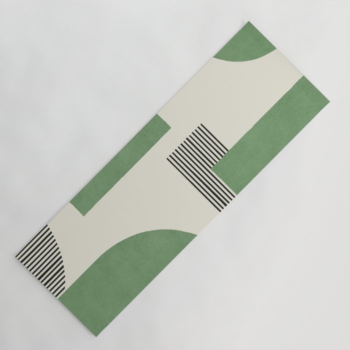 Abstract Lines Composition - Green Yoga Mat Gallery Image 1