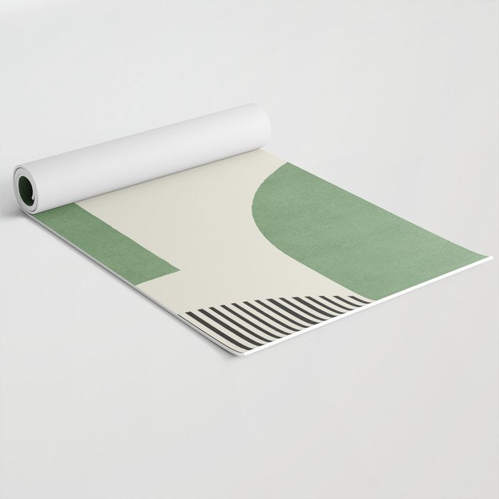 Abstract Lines Composition - Green Yoga Mat Gallery Image 2