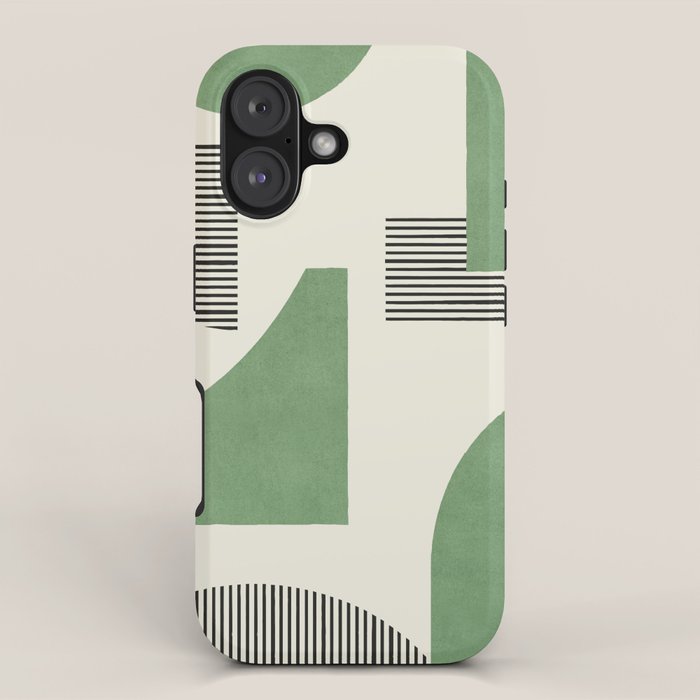 Abstract Lines Composition - Green iPhone Case Gallery Image 1