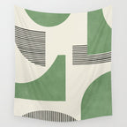 Abstract Lines Composition - Green Wall Tapestry Gallery Image 4