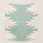 Geometric Southwestern Minimalism - Neutral Sage Green Wall Tapestry Gallery Image 4