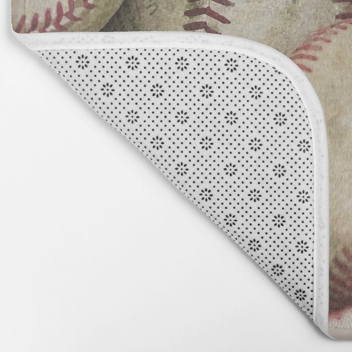 Many Baseballs - Background pattern Sports Illustration Bath Mat Gallery Image 2