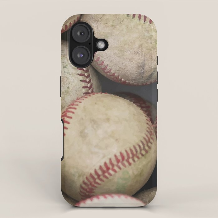Many Baseballs - Background pattern Sports Illustration iPhone Case Gallery Image 1